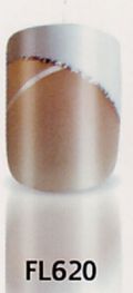 Uas manicura francesa normales Rosa + raya prpura y blanca pack 24 unid. FL620