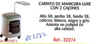   Carrito de manicura Luxe con cajones Ref. 32274