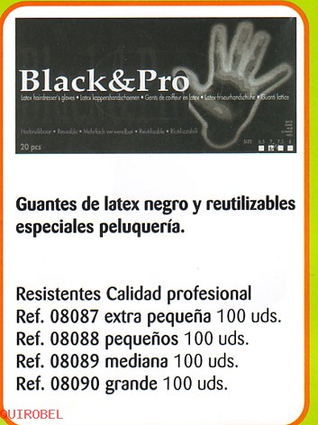   Guantes de latex negro reutilizables Ref. 8087