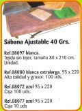 Sabana NO ajustable 20 gr. blanca 80x200 Ref.8054
